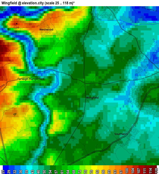 Wingfield elevation map