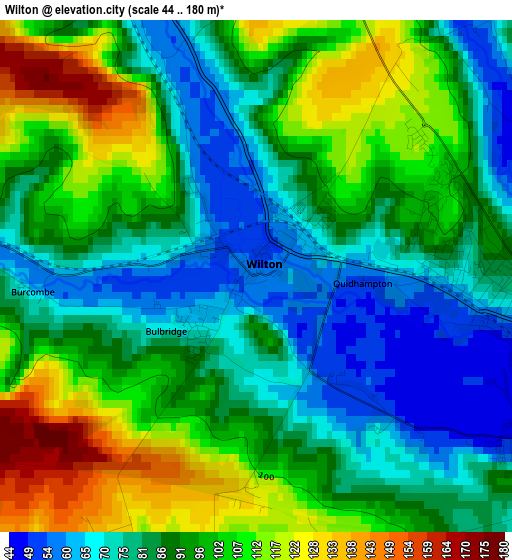 Wilton elevation map