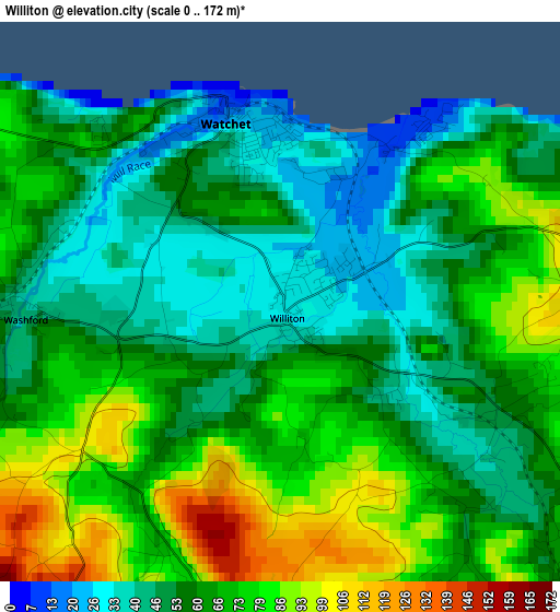 Williton elevation map