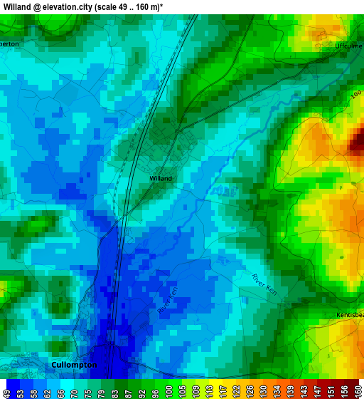 Willand elevation map