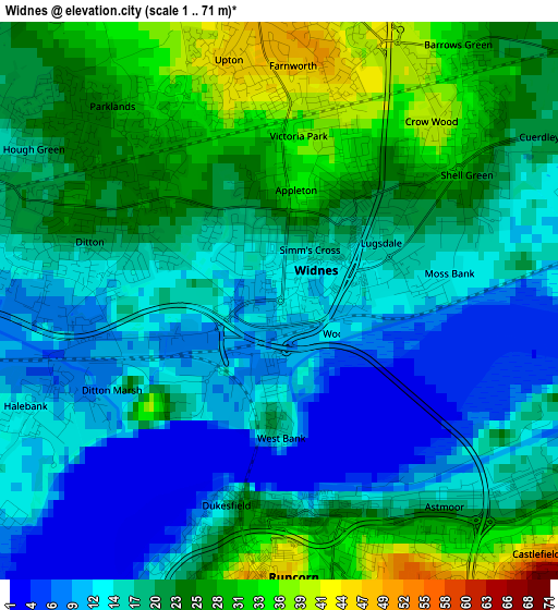 Widnes elevation map