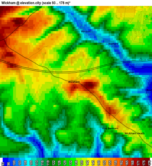 Wickham elevation map