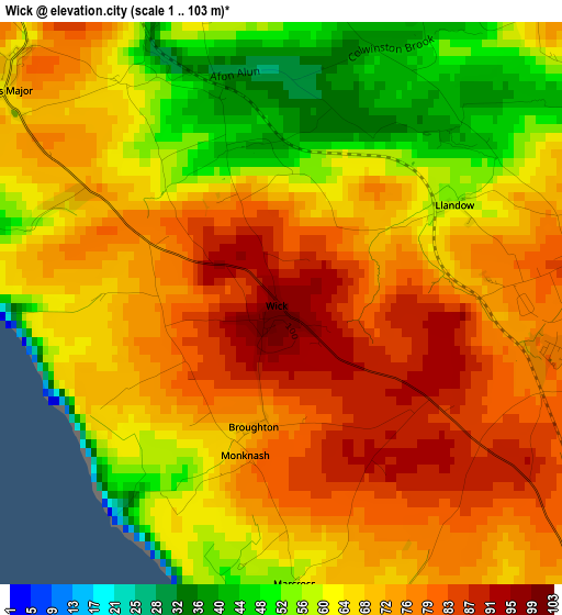 Wick elevation map