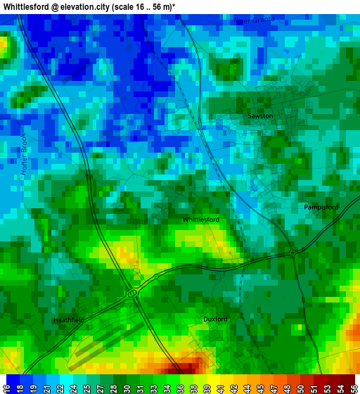 Whittlesford elevation map