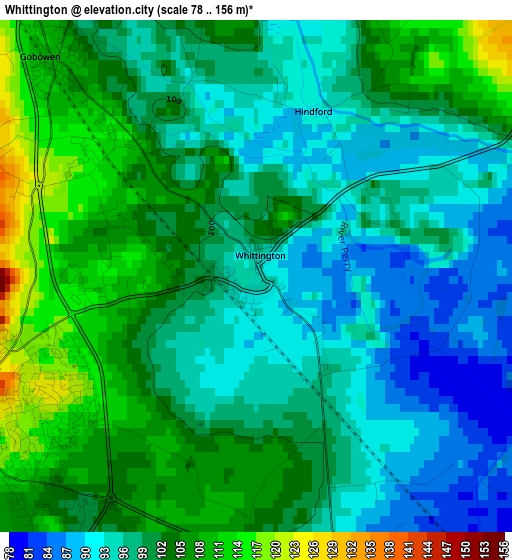 Whittington elevation map