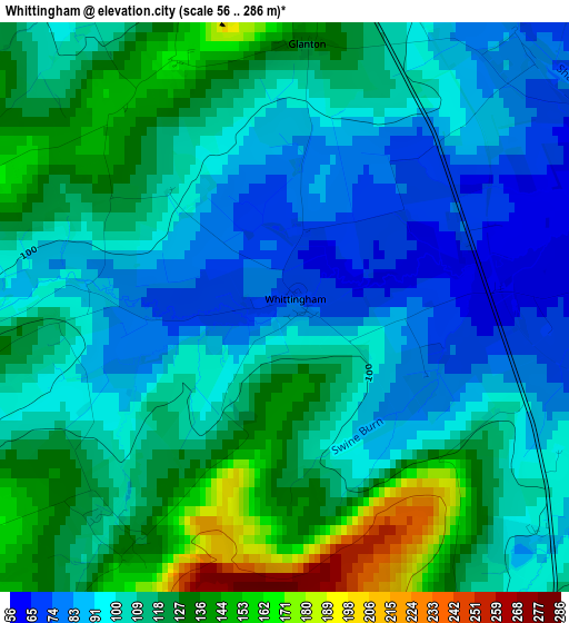 Whittingham elevation map