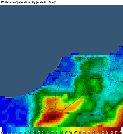 Whitstable elevation map