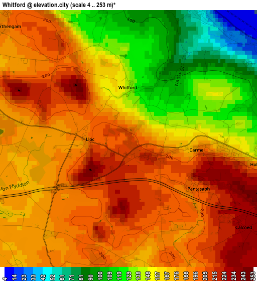 Whitford elevation map