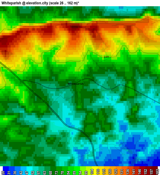 Whiteparish elevation map