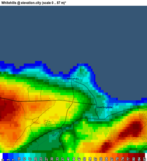 Whitehills elevation map