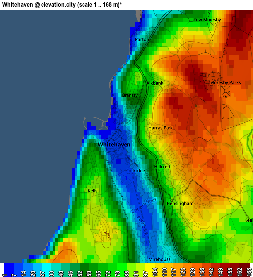 Whitehaven elevation map