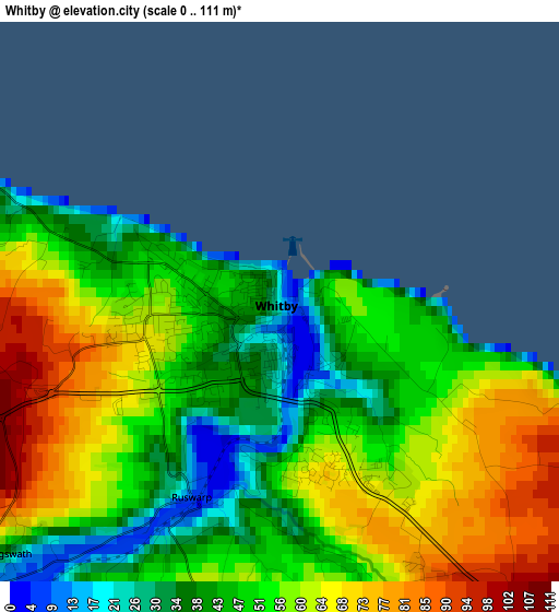 Whitby elevation map