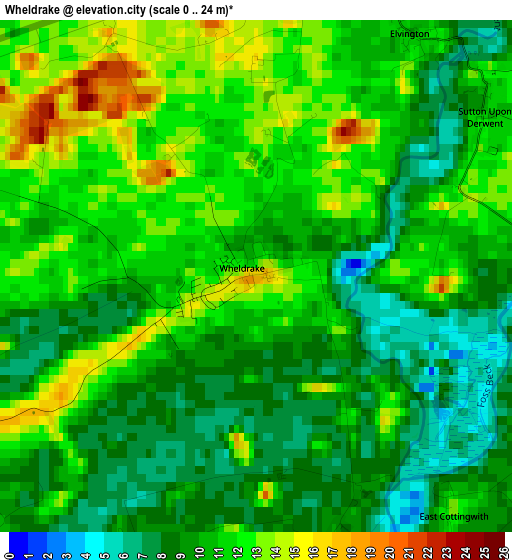 Wheldrake elevation map