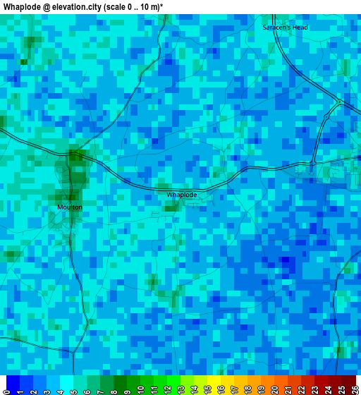 Whaplode elevation map