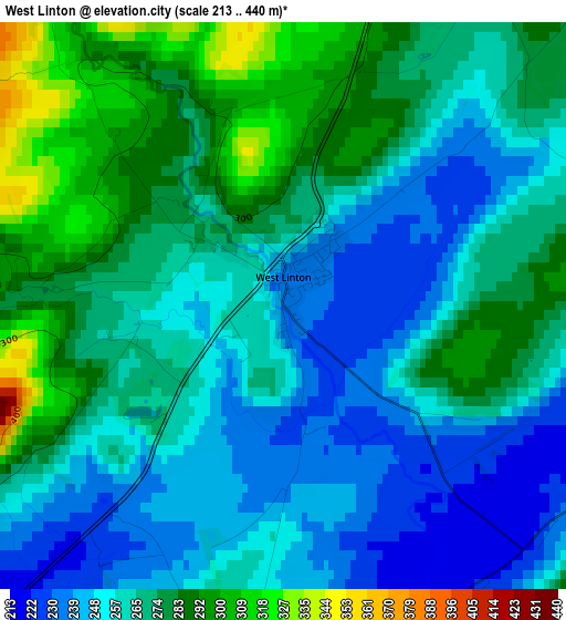 West Linton elevation map