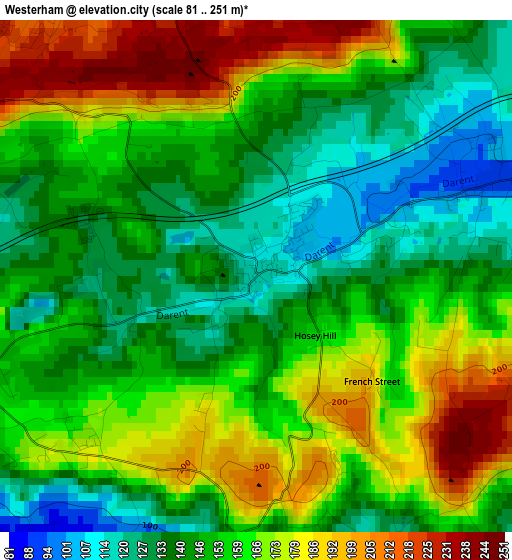 Westerham elevation map