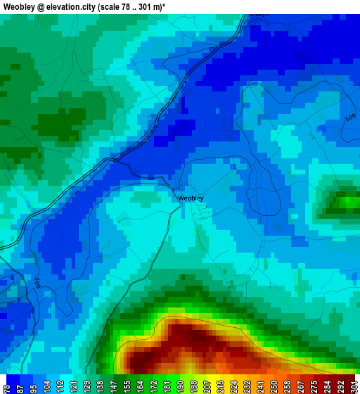 Weobley elevation map