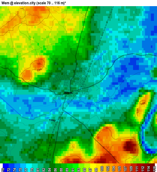 Wem elevation map