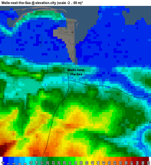 Wells-next-the-Sea elevation map