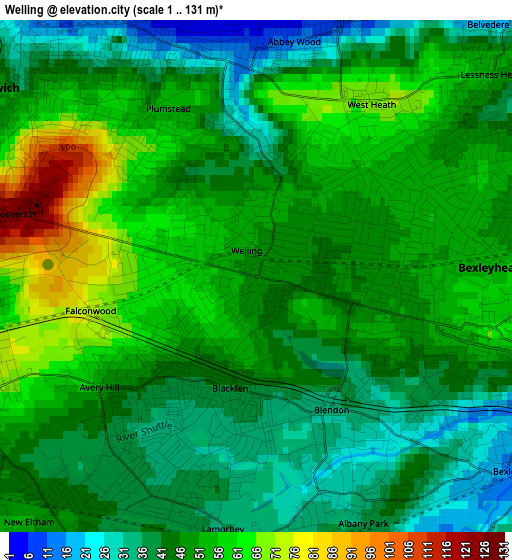 Welling elevation map