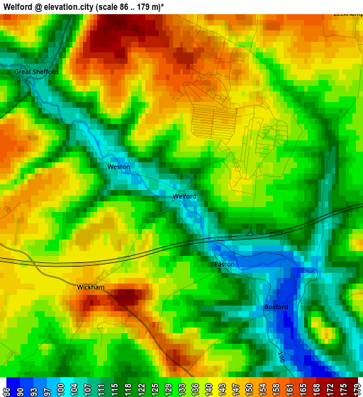 Welford elevation map