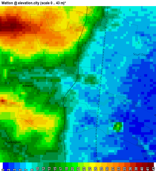 Watton elevation map