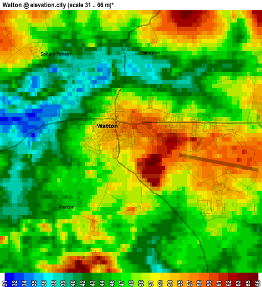 Watton elevation map