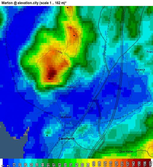 Warton elevation map