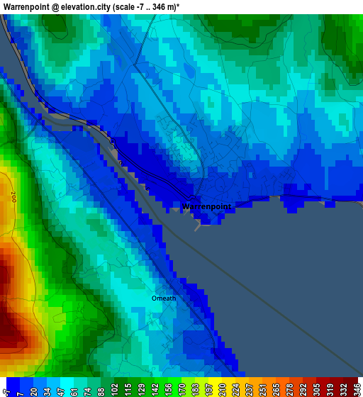 Warrenpoint elevation map