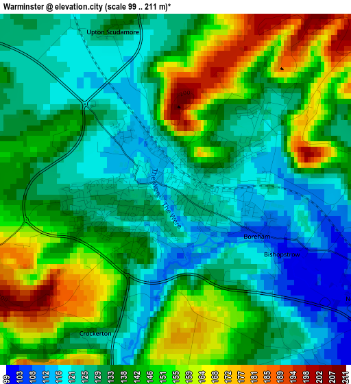Warminster elevation map