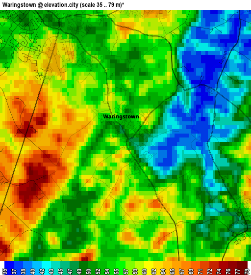 Waringstown elevation map