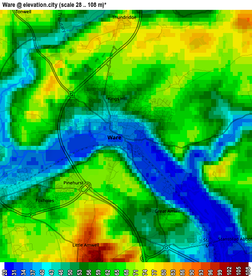Ware elevation map