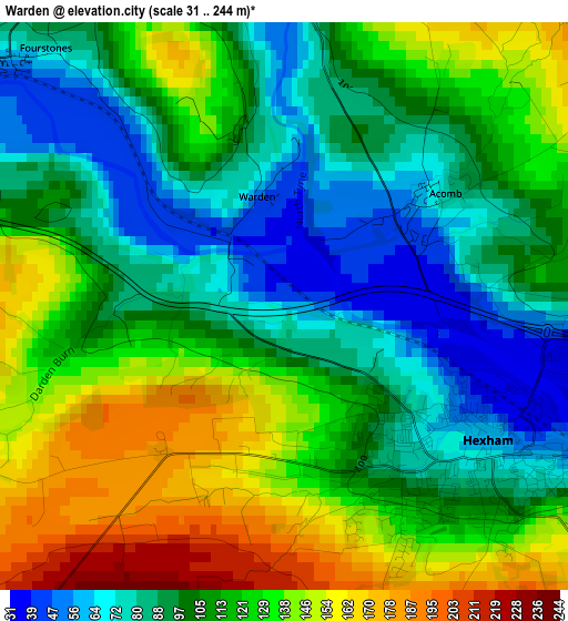 Warden elevation map