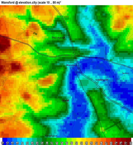 Wansford elevation map