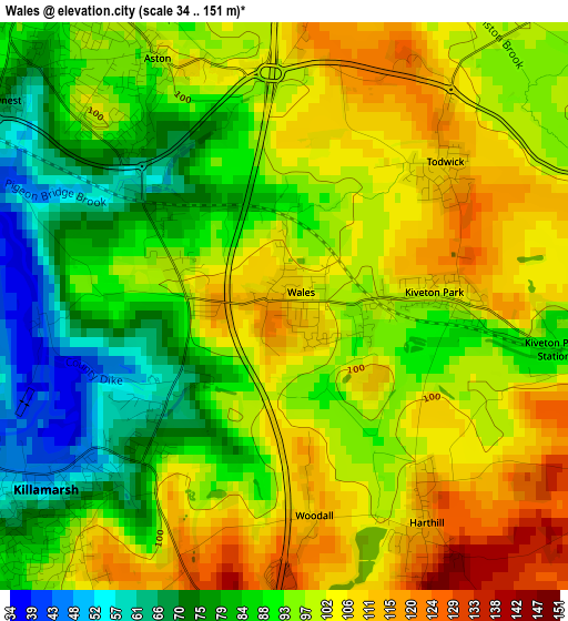 Wales elevation map