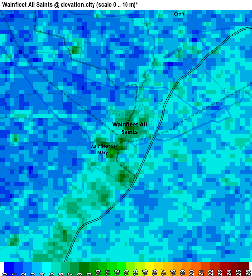 Wainfleet All Saints elevation map