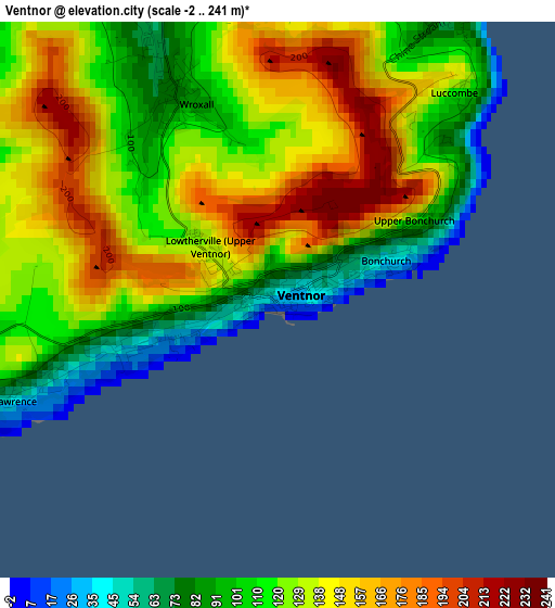 Ventnor elevation map