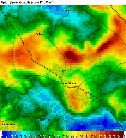 Upton elevation map