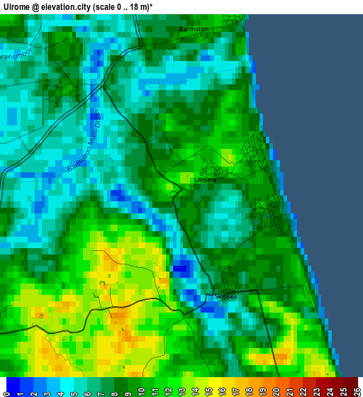 Ulrome elevation map