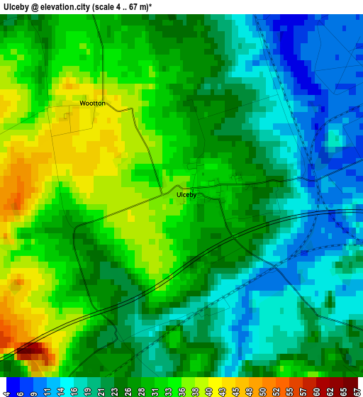 Ulceby elevation map