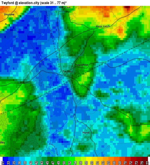 Twyford elevation map