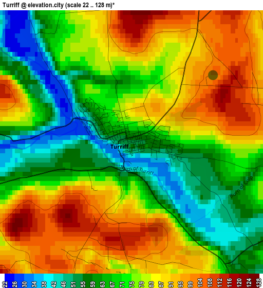 Turriff elevation map