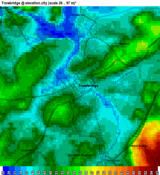 Trowbridge elevation map