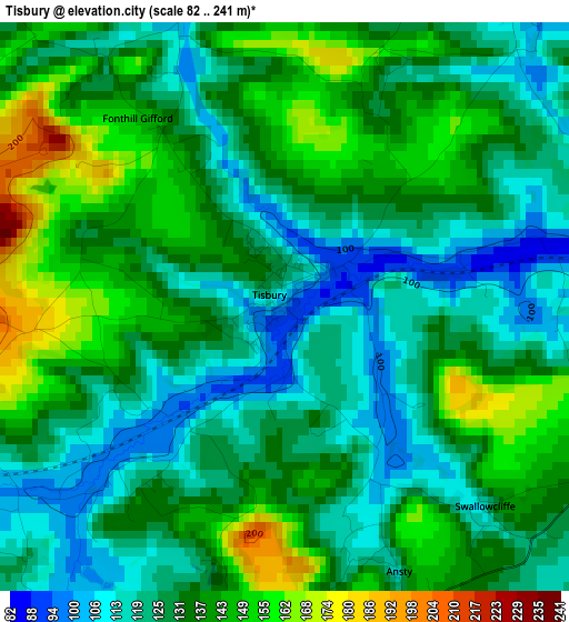 Tisbury elevation map