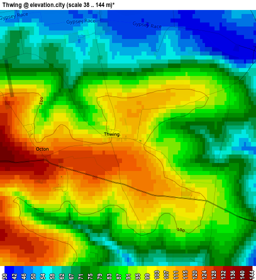 Thwing elevation map