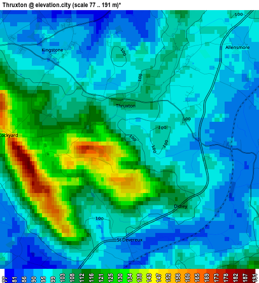 Thruxton elevation map