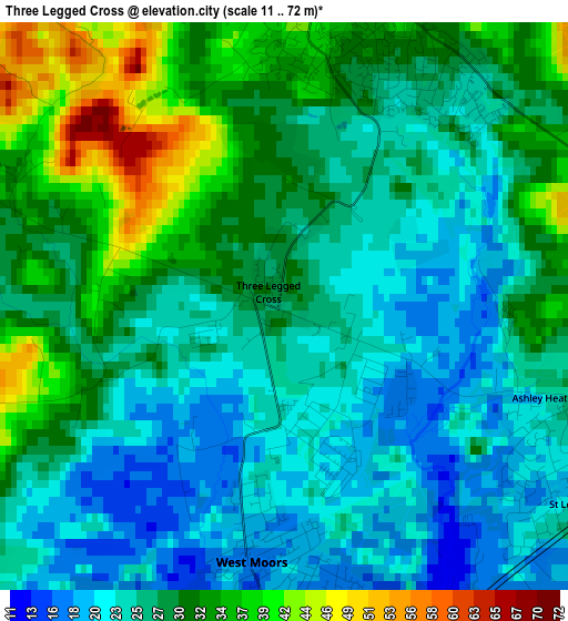 Three Legged Cross elevation map