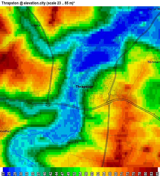 Thrapston elevation map