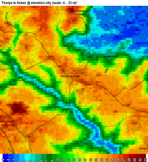 Thorpe le Soken elevation map