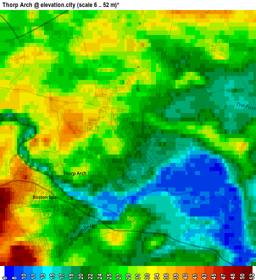 Thorp Arch elevation map